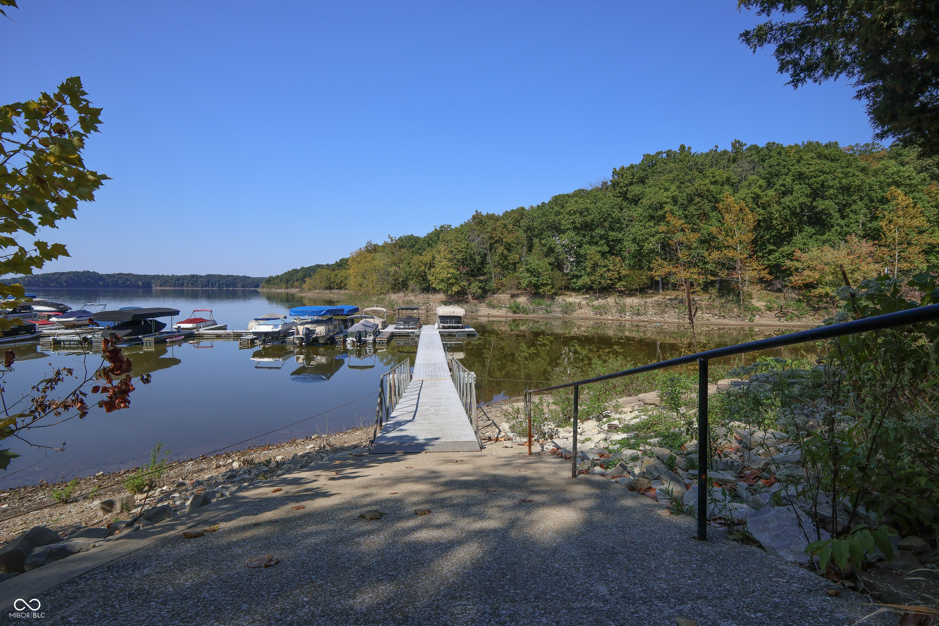 Custom red oak timber-frame home with Lake Monroe views, located in Sa – image 60