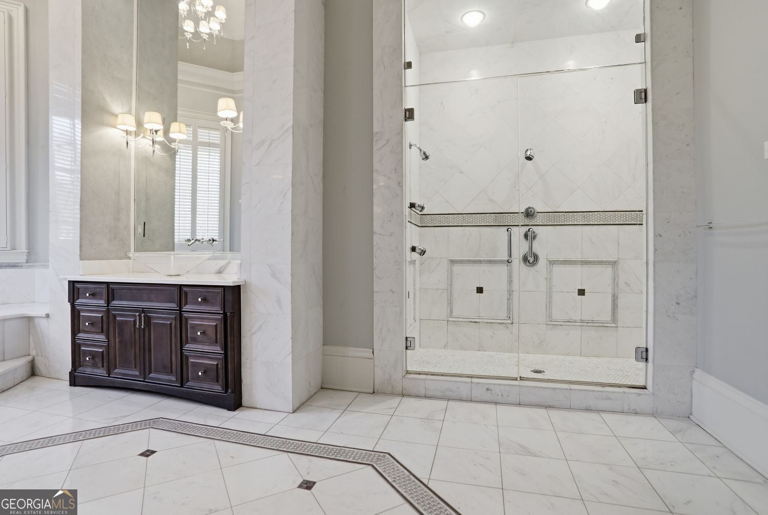 Set on 3.8 beautifully manicured acres, this elegant gated estate offe – image 109
