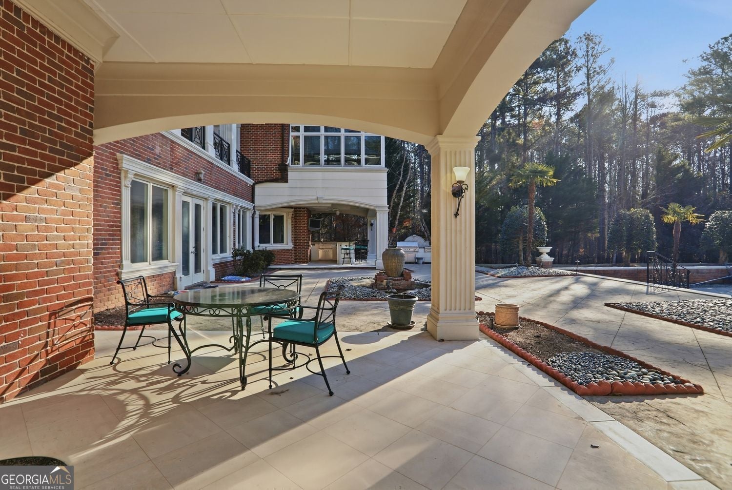 Set on 3.8 beautifully manicured acres, this elegant gated estate offe – image 135
