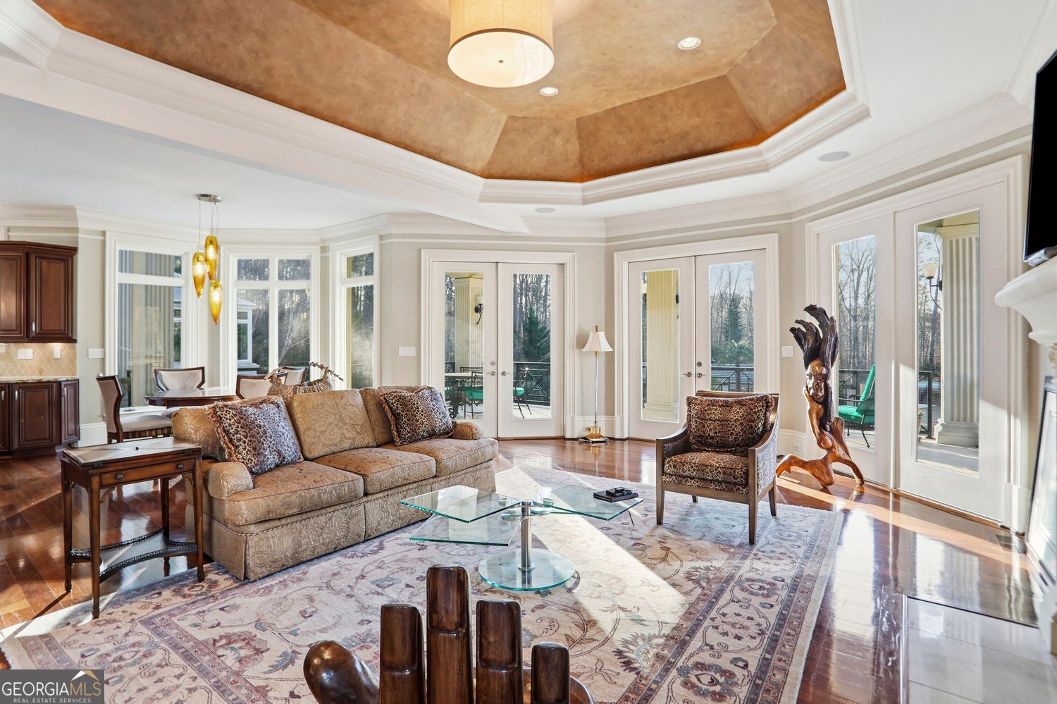 Set on 3.8 beautifully manicured acres, this elegant gated estate offe – image 93