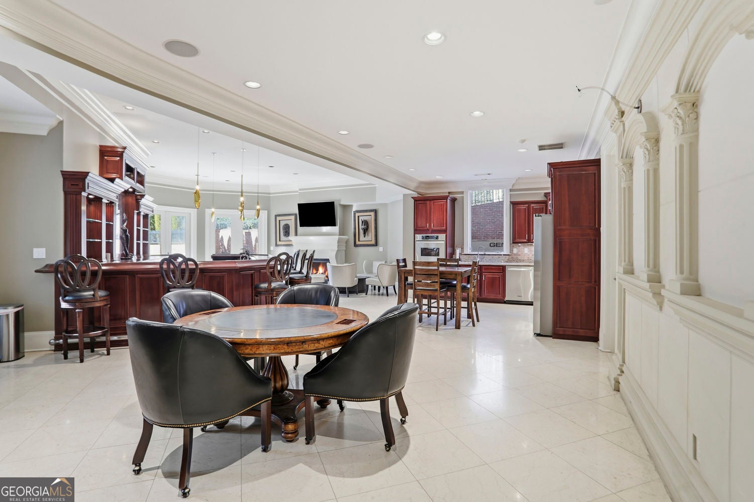 Set on 3.8 beautifully manicured acres, this elegant gated estate offe – image 130