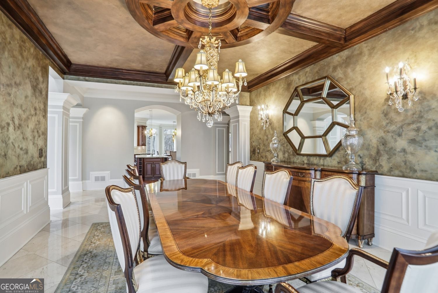 Set on 3.8 beautifully manicured acres, this elegant gated estate offe – image 86