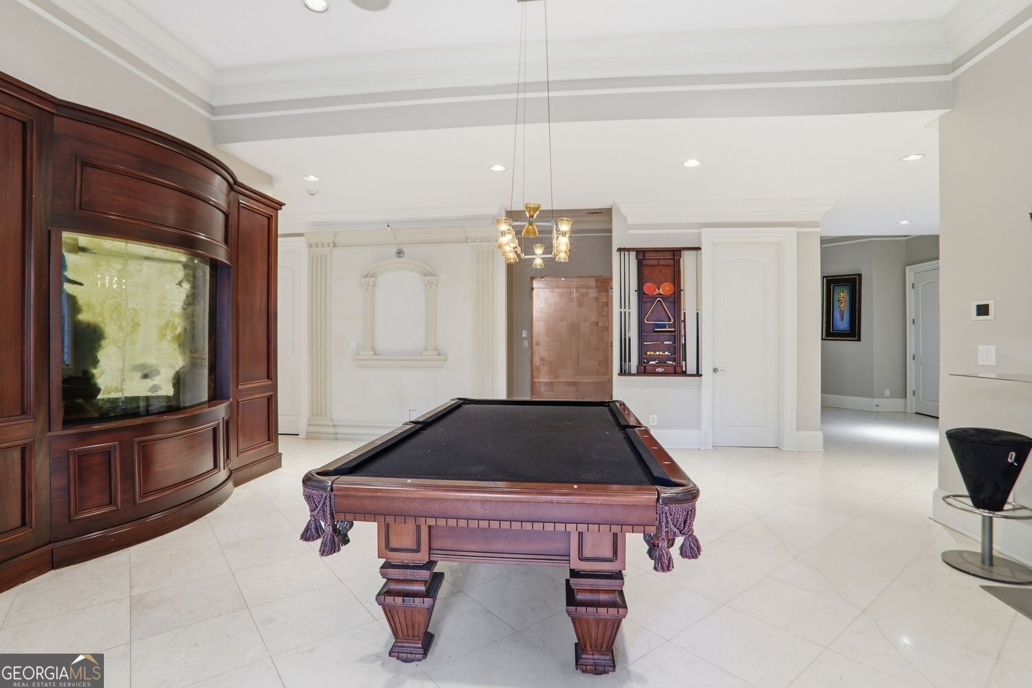 Set on 3.8 beautifully manicured acres, this elegant gated estate offe – image 126