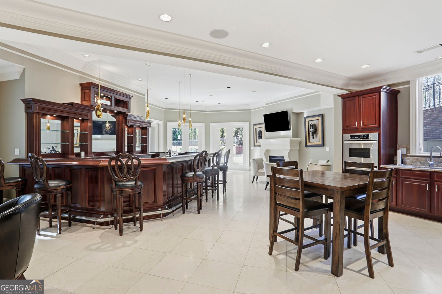 Set on 3.8 beautifully manicured acres, this elegant gated estate offe – image 131