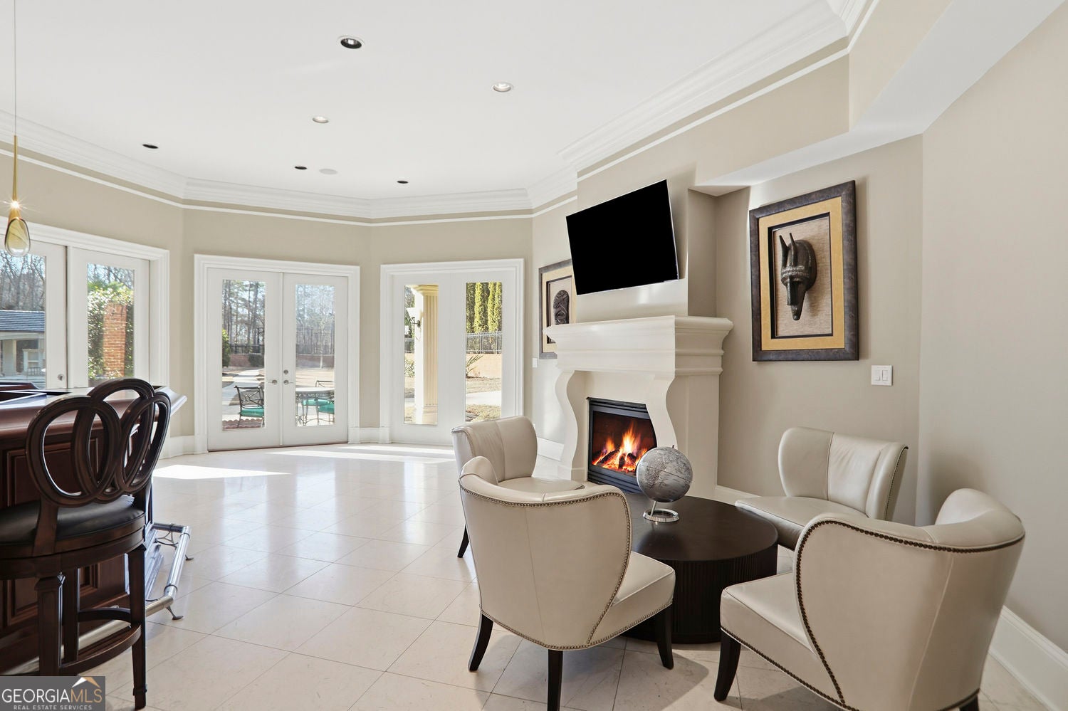 Set on 3.8 beautifully manicured acres, this elegant gated estate offe – image 133