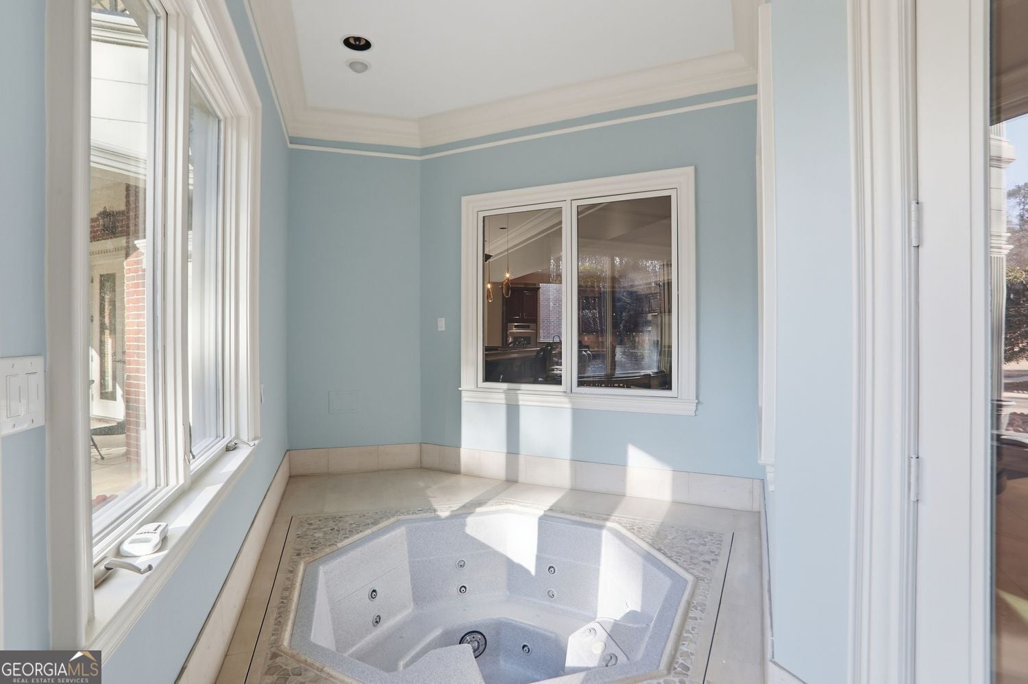 Set on 3.8 beautifully manicured acres, this elegant gated estate offe – image 146