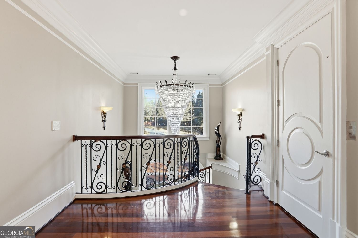 Set on 3.8 beautifully manicured acres, this elegant gated estate offe – image 111
