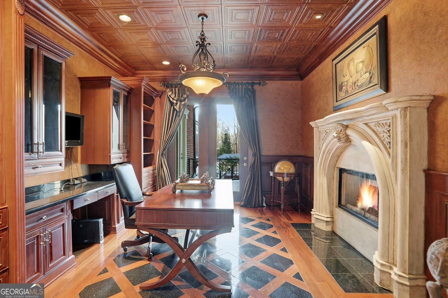 Set on 3.8 beautifully manicured acres, this elegant gated estate offe – image 84