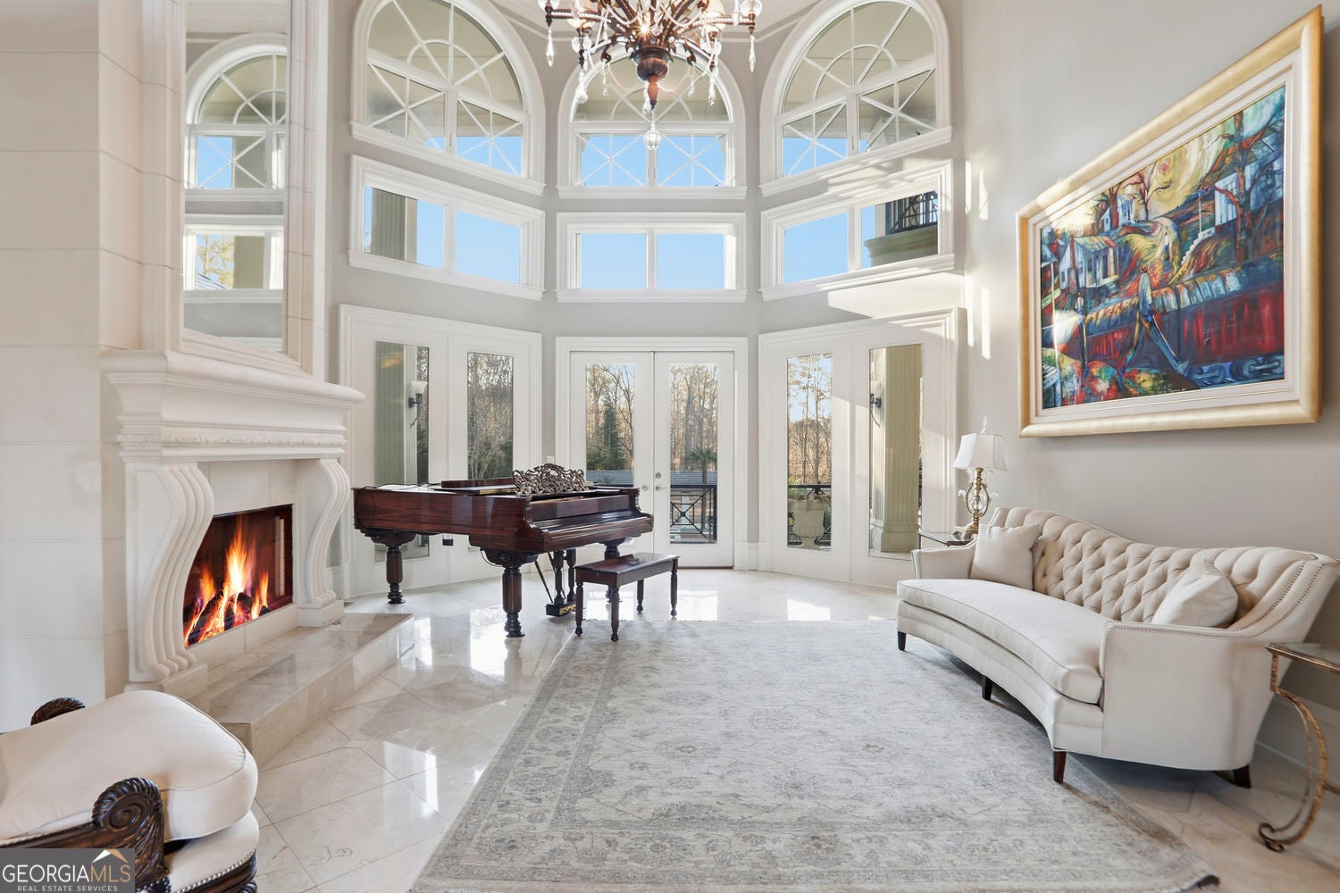Set on 3.8 beautifully manicured acres, this elegant gated estate offe – image 81