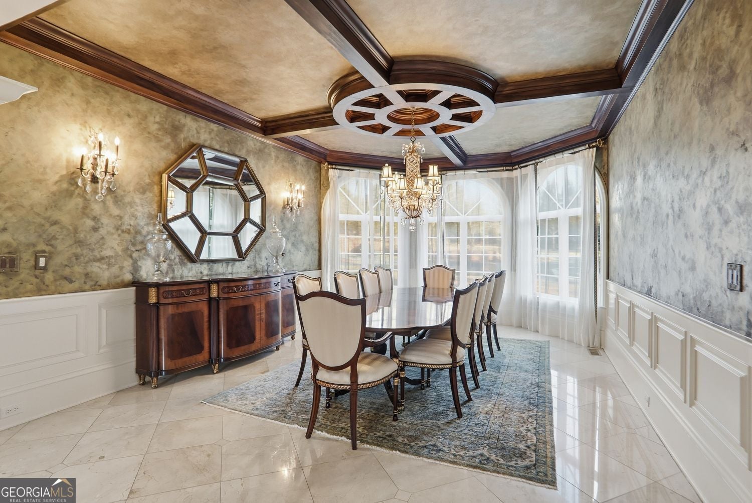 Set on 3.8 beautifully manicured acres, this elegant gated estate offe – image 85