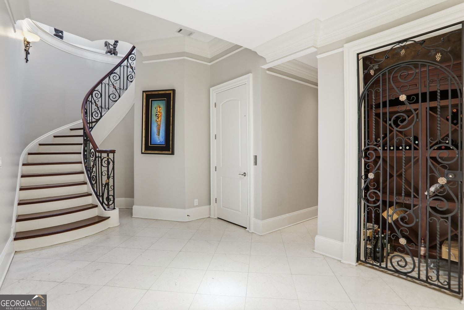 Set on 3.8 beautifully manicured acres, this elegant gated estate offe – image 120