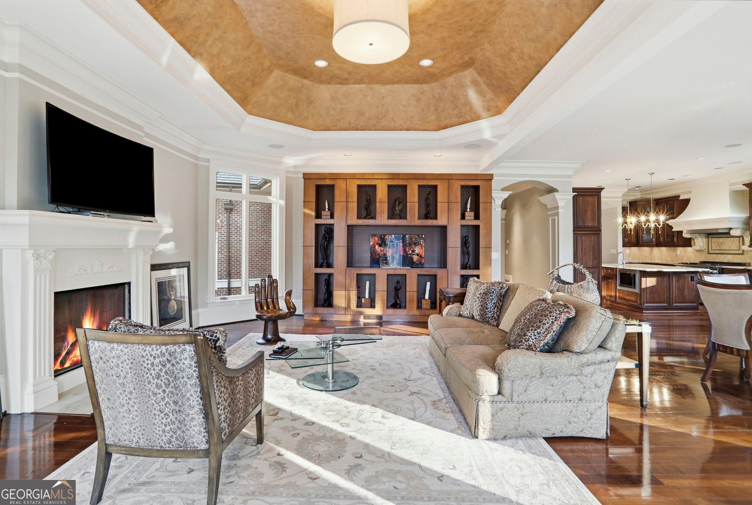 Set on 3.8 beautifully manicured acres, this elegant gated estate offe – image 92