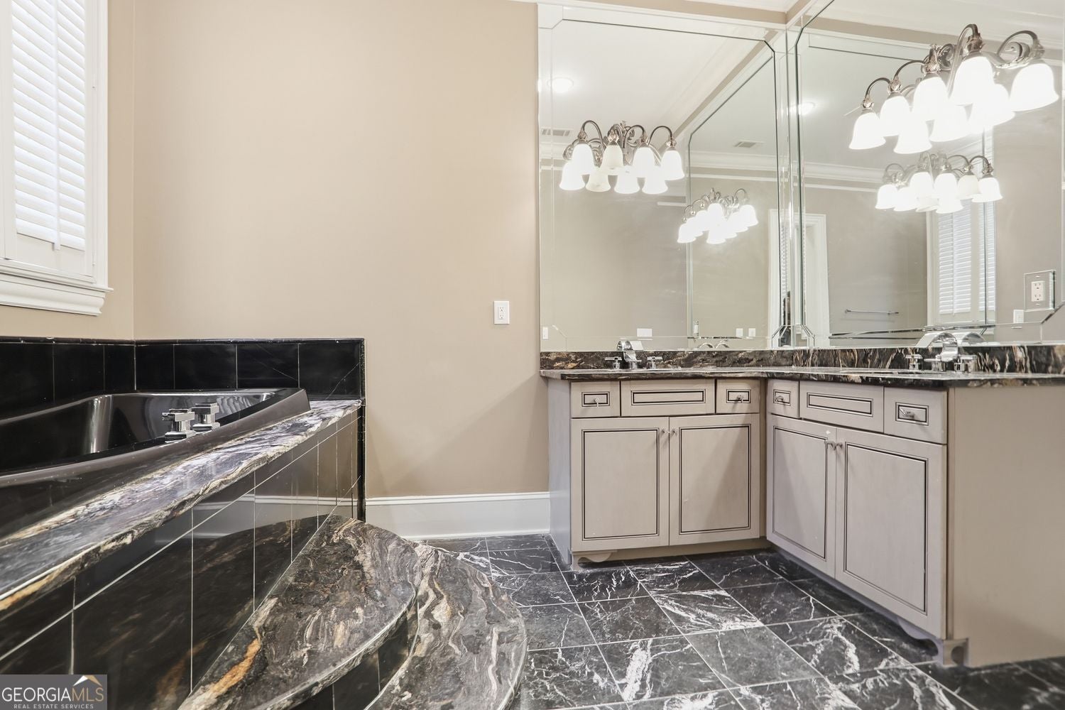 Set on 3.8 beautifully manicured acres, this elegant gated estate offe – image 124