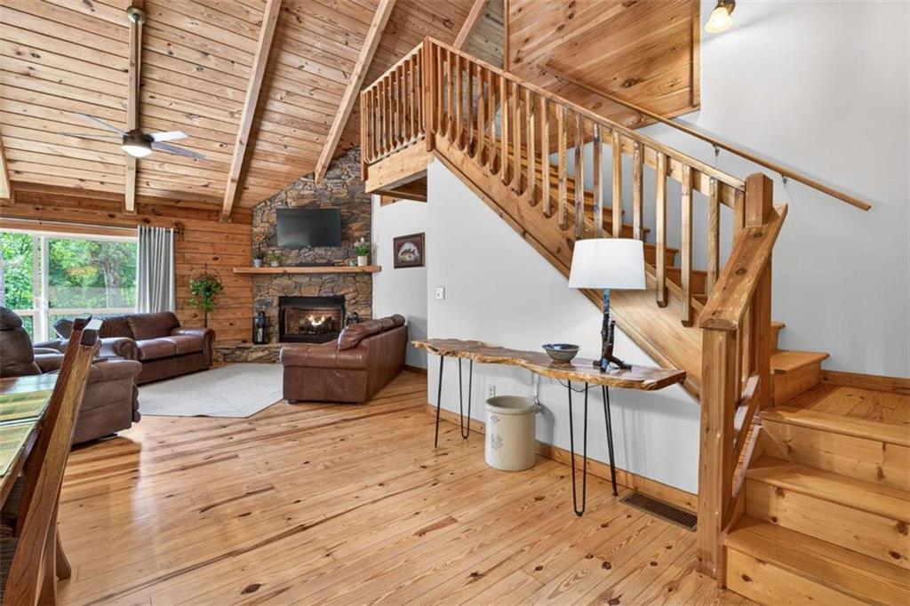 Fully furnished true log home on 5.78 private wooded acres in sought-a – image 9