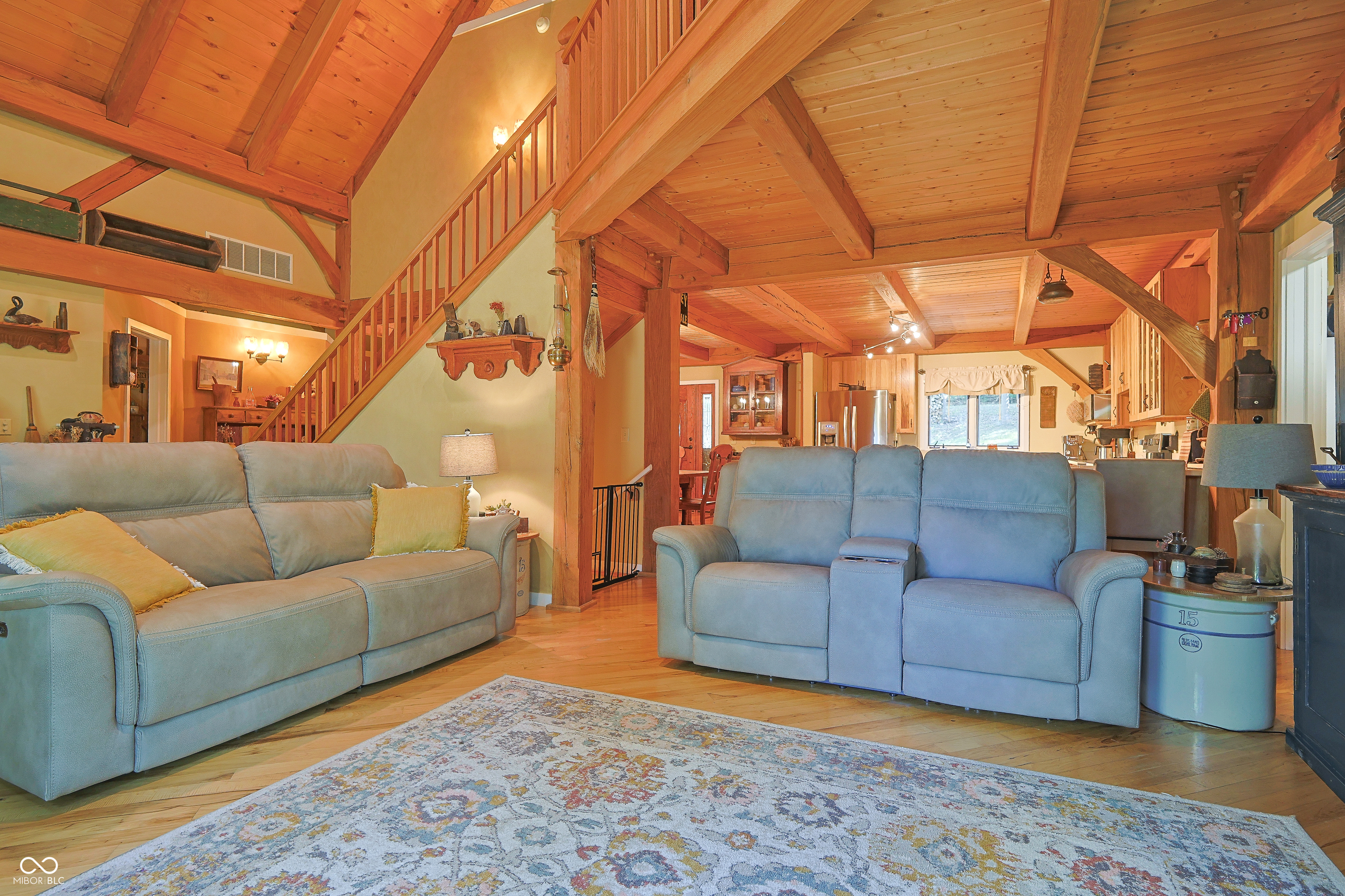 Custom red oak timber-frame home with Lake Monroe views, located in Sa – image 16