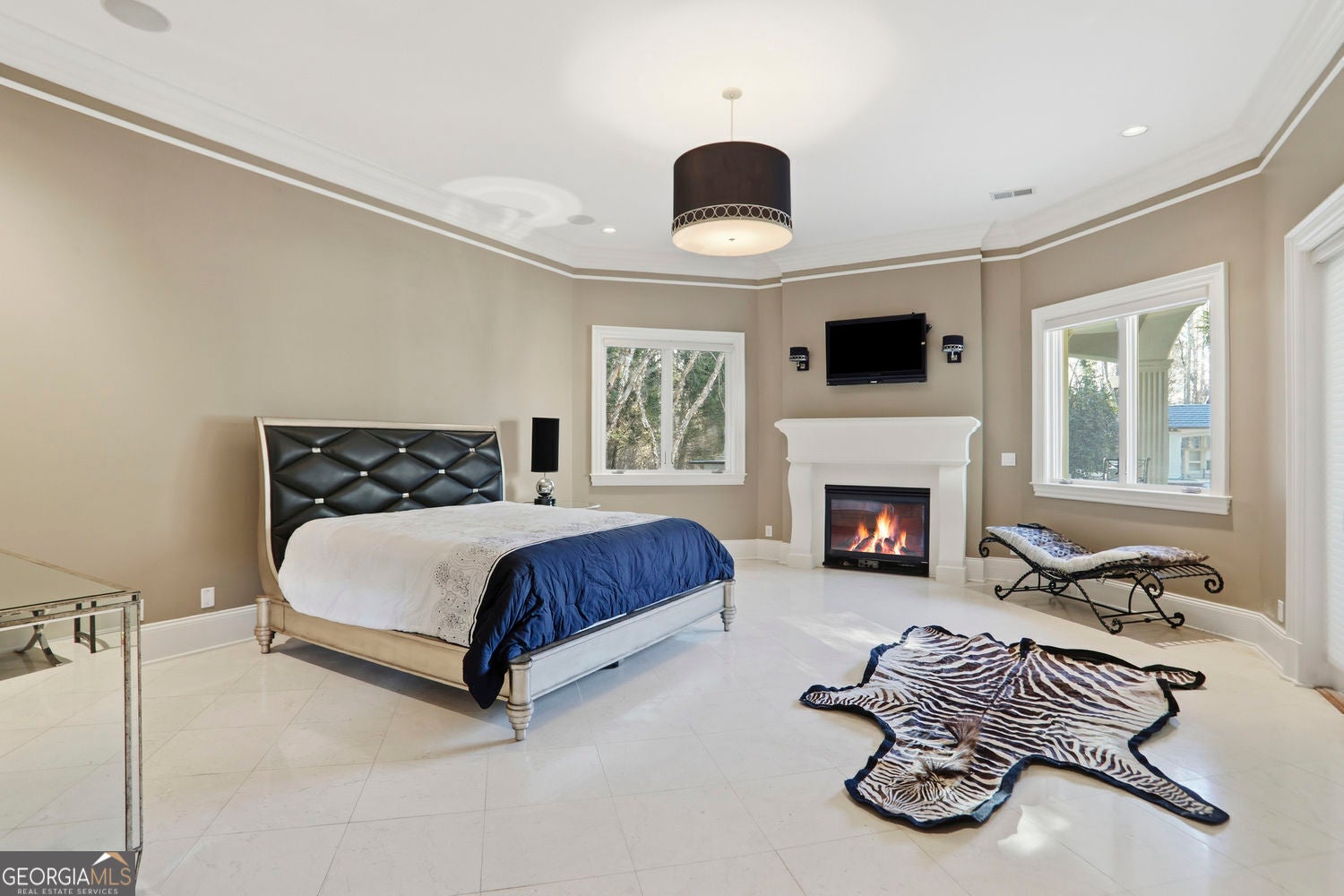 Set on 3.8 beautifully manicured acres, this elegant gated estate offe – image 122