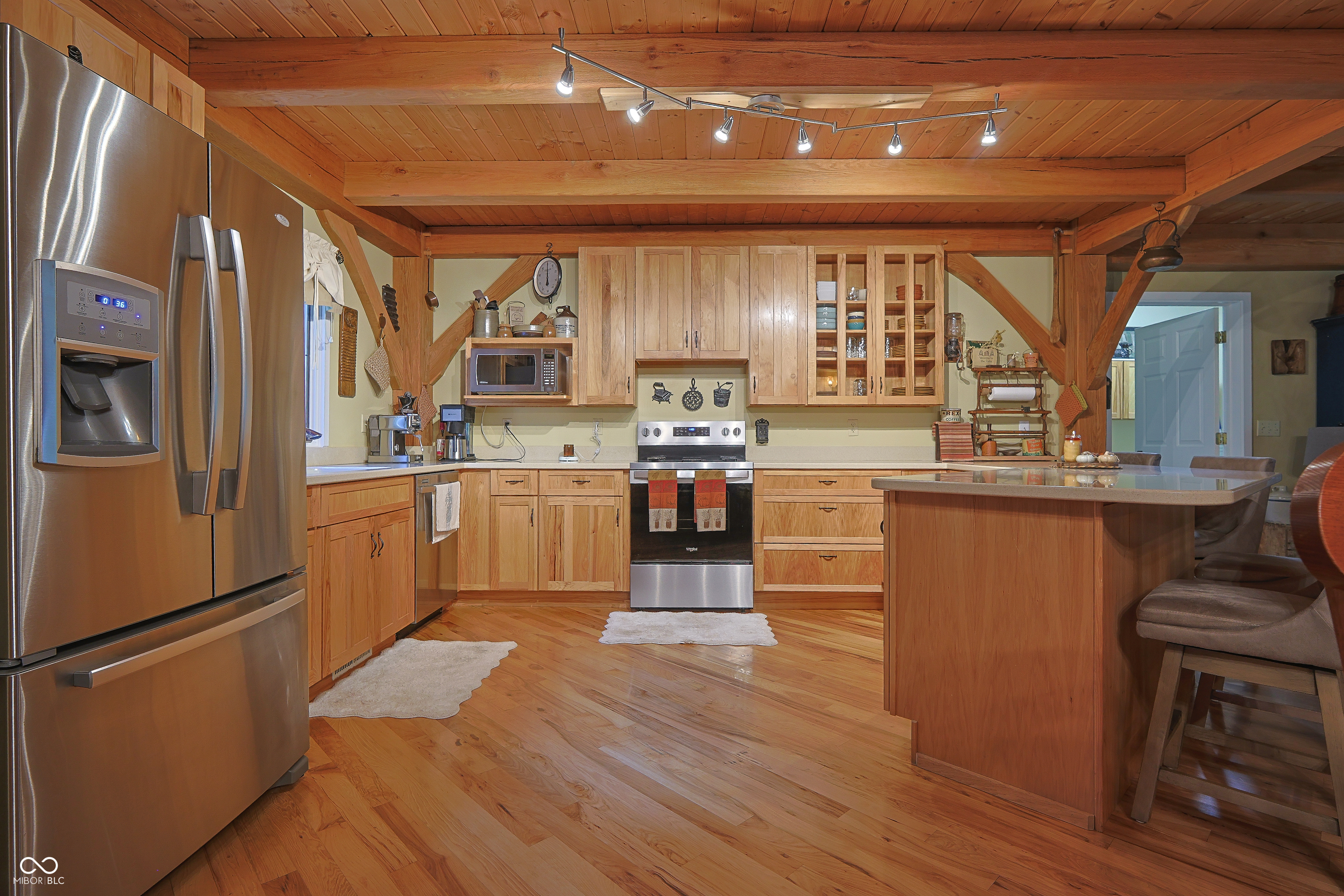 Custom red oak timber-frame home with Lake Monroe views, located in Sa – image 22