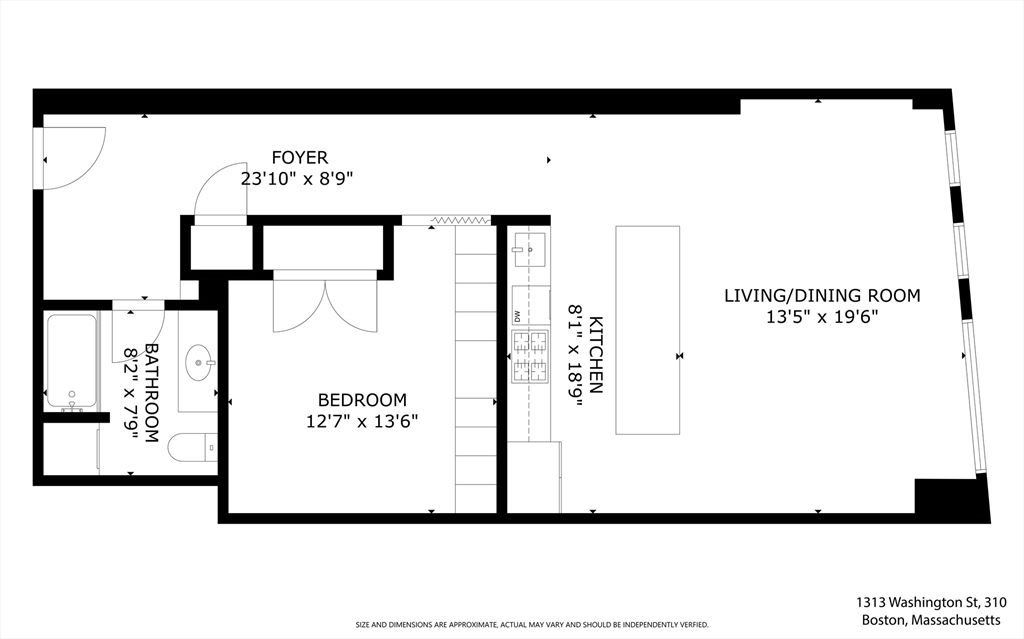 Boston, Massachusetts, 02118, United States, 1 Bedroom Bedrooms, ,1 BathroomBathrooms,Residential,For Sale,1950735