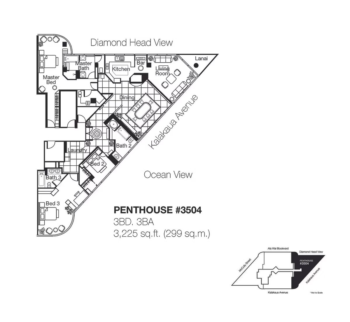 Honolulu, Hawaii, 96815, United States, 3 Bedrooms Bedrooms, ,3 BathroomsBathrooms,Residential,For Sale,1983935
