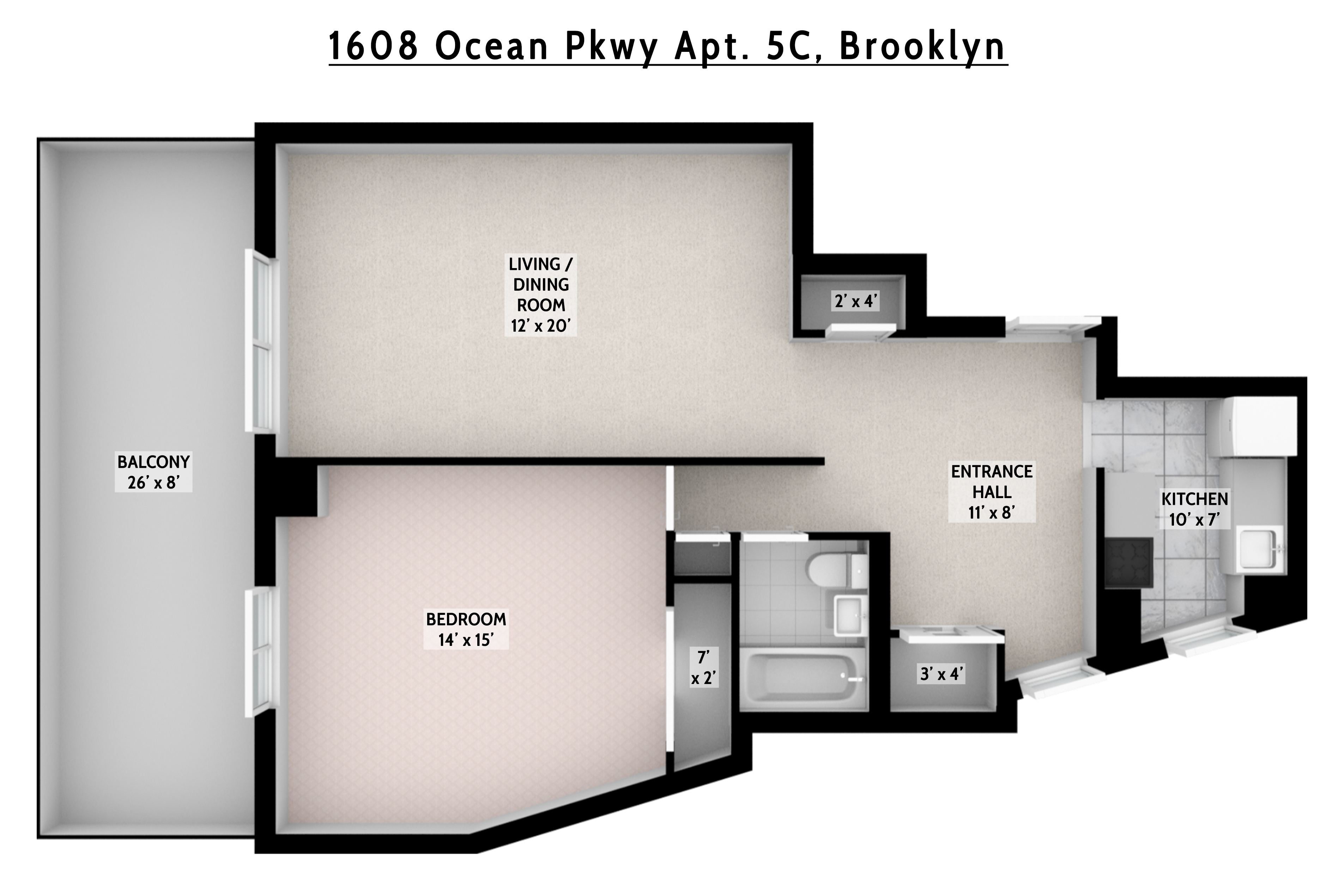  1608 Ocean Parkway #2C, Brooklyn, NY, 11223 - 物件實景