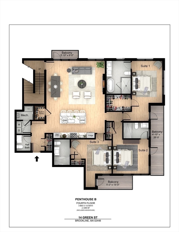 Brookline, Massachusetts, 02446, United States, 3 Bedrooms Bedrooms, ,4 BathroomsBathrooms,Residential,For Sale,1750126