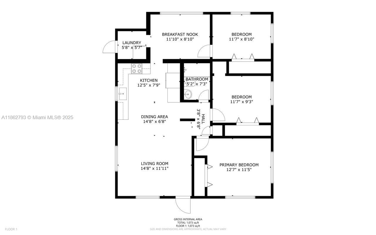 Miami, Florida, 33134, United States, 3 Bedrooms Bedrooms, ,1 BathroomBathrooms,Residential,For Sale,1938840