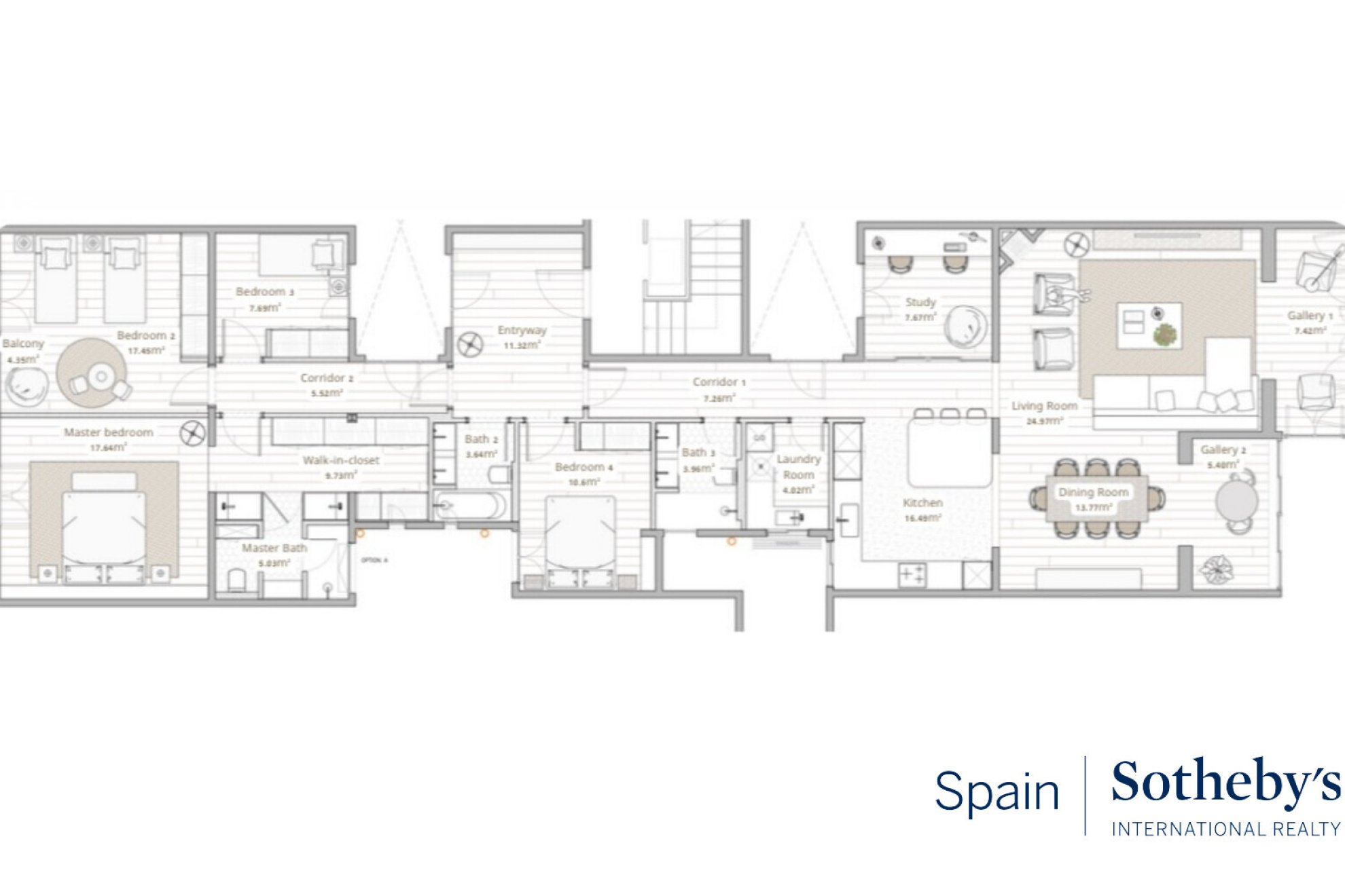  Elegant refurbished apartment of 221 m² in the Quadrat d