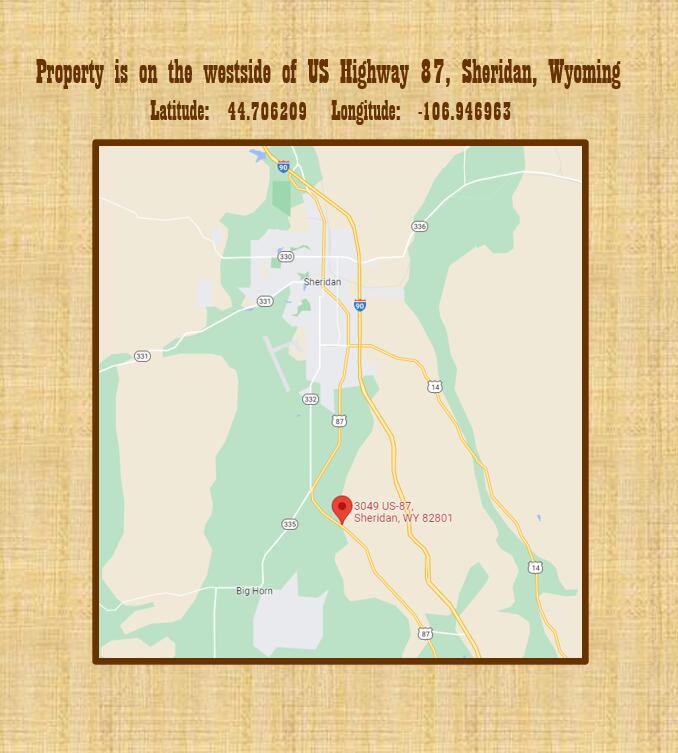 TBD HWY 87, Sheridan, Wyoming, 82801, United States, ,Residential,For Sale,TBD HWY 87,1612340