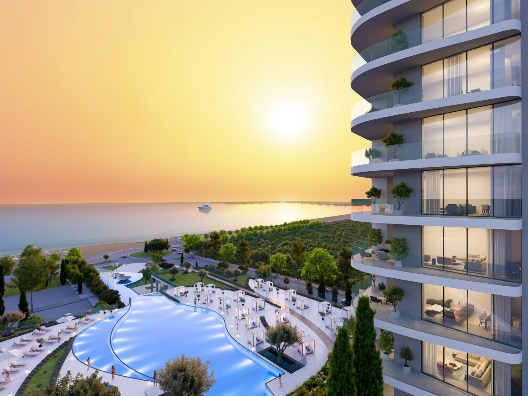  Beachfront Penthouse with a Private Terrace in Cavalli Tower Limassol - 物件實景
