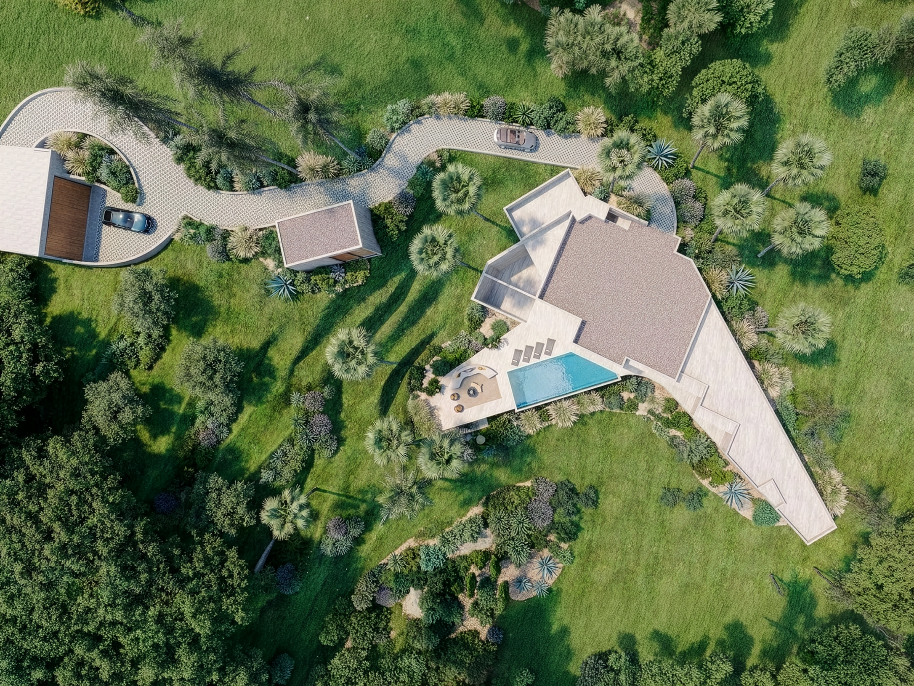  Plot with villa project, pool, and partial sea views in Bendinat - 物件實景