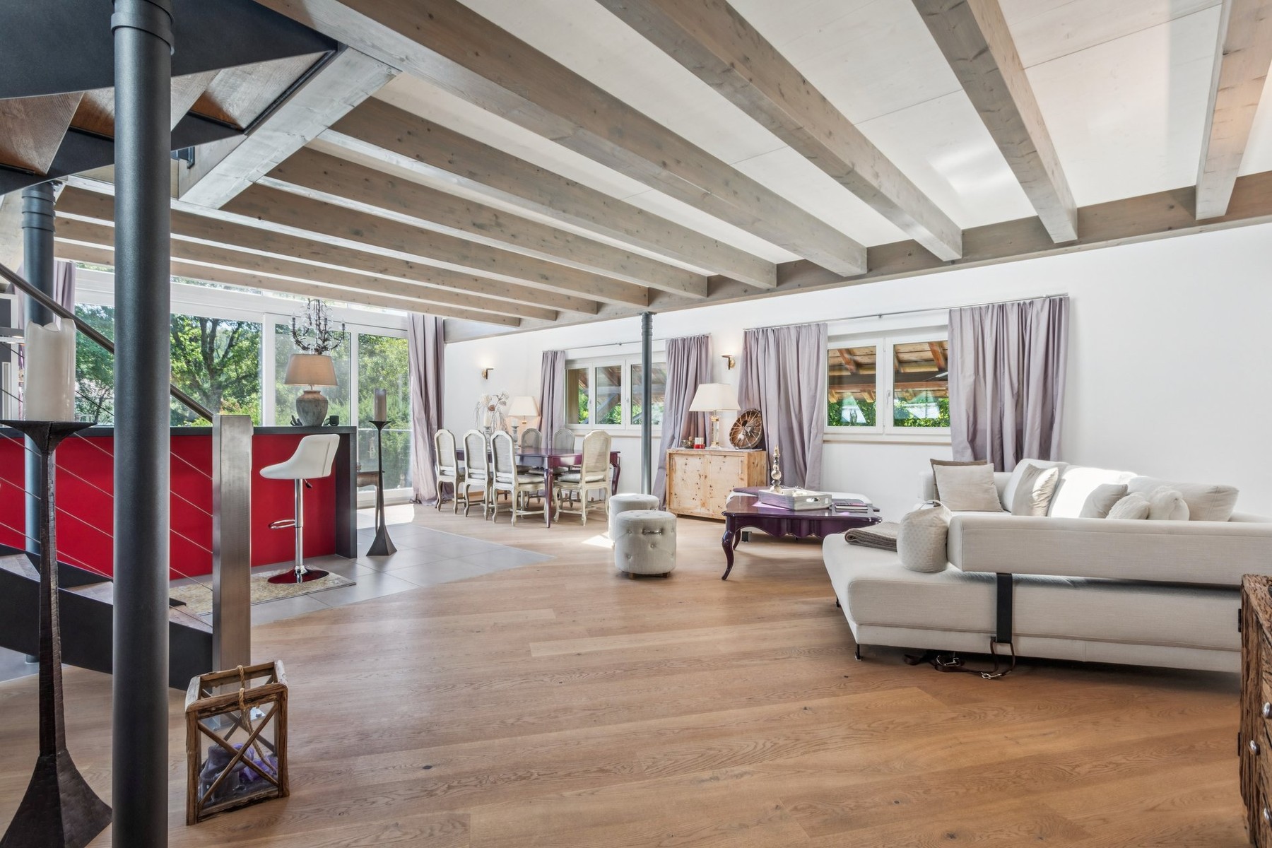  Architectural elegance in the heart of a renovated farmhouse, just a stone