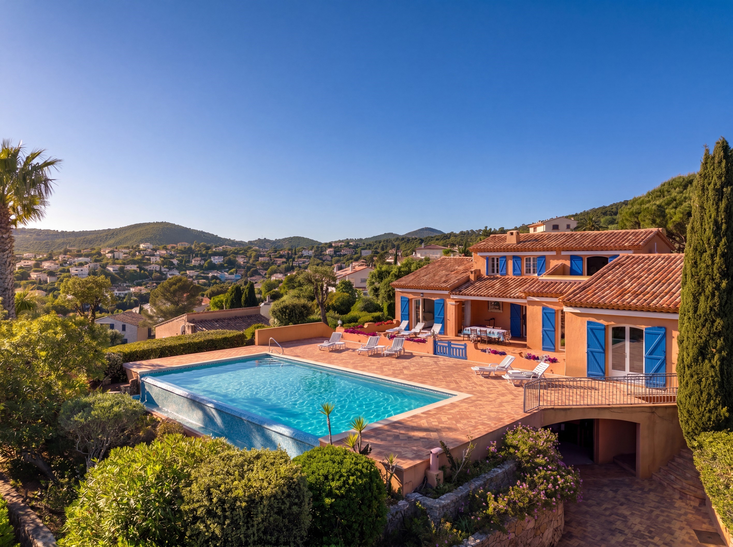 Sea-view Provençal villa: 1,500 m² plot with pool, in a residential area close … - 物件實景