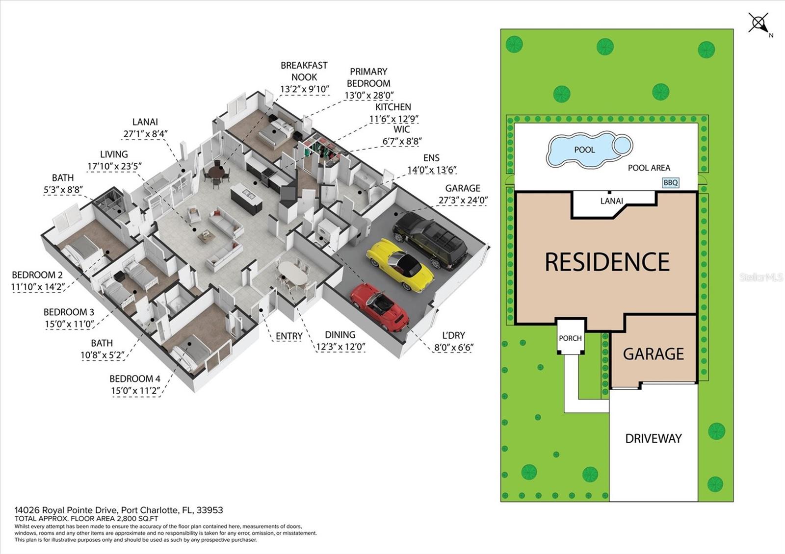 PORT CHARLOTTE, Florida, 33953, United States, 4 Bedrooms Bedrooms, ,3 BathroomsBathrooms,Residential,For Sale,1992774