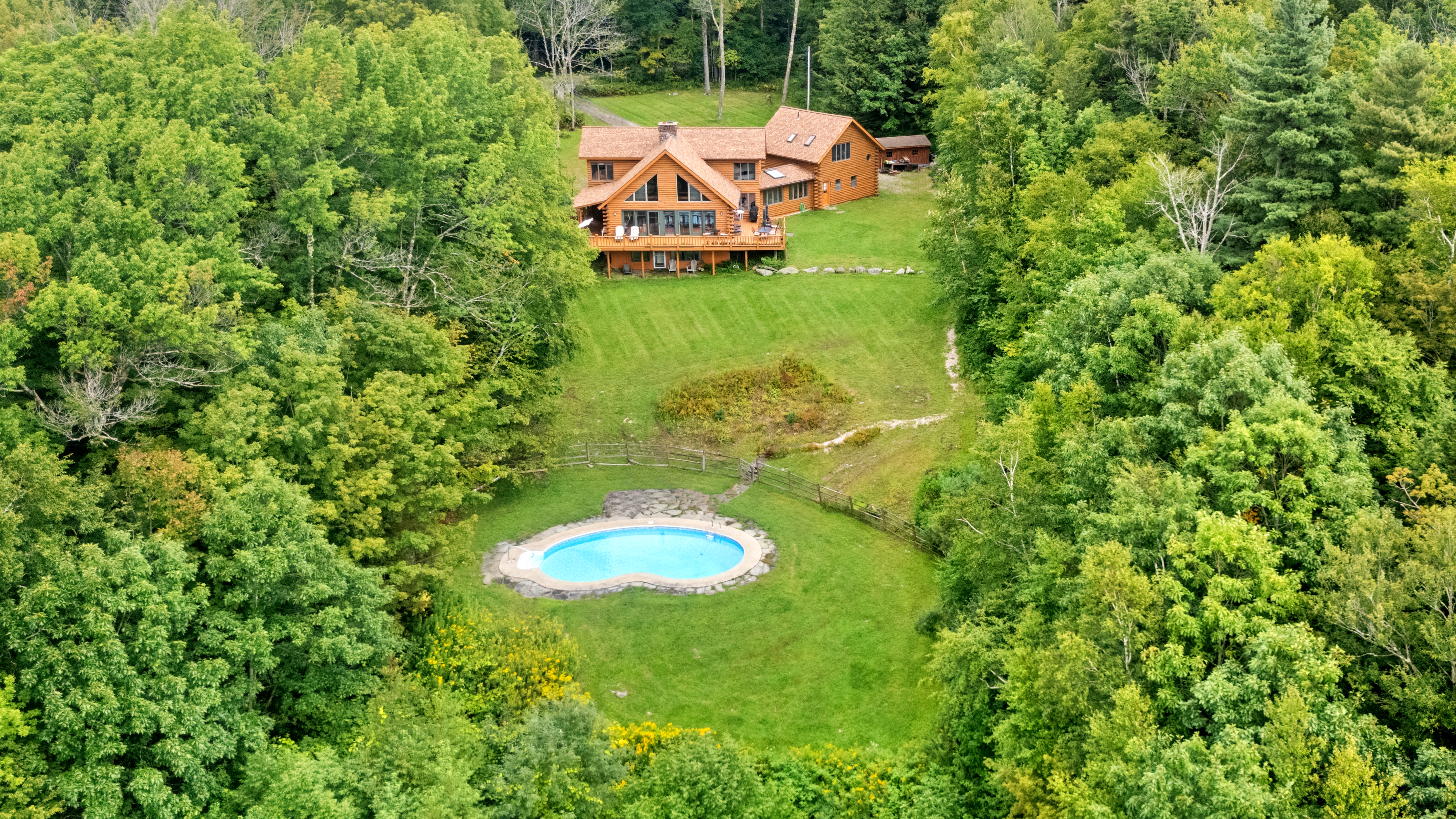  10-Acre Log Contemporary Near Jacob