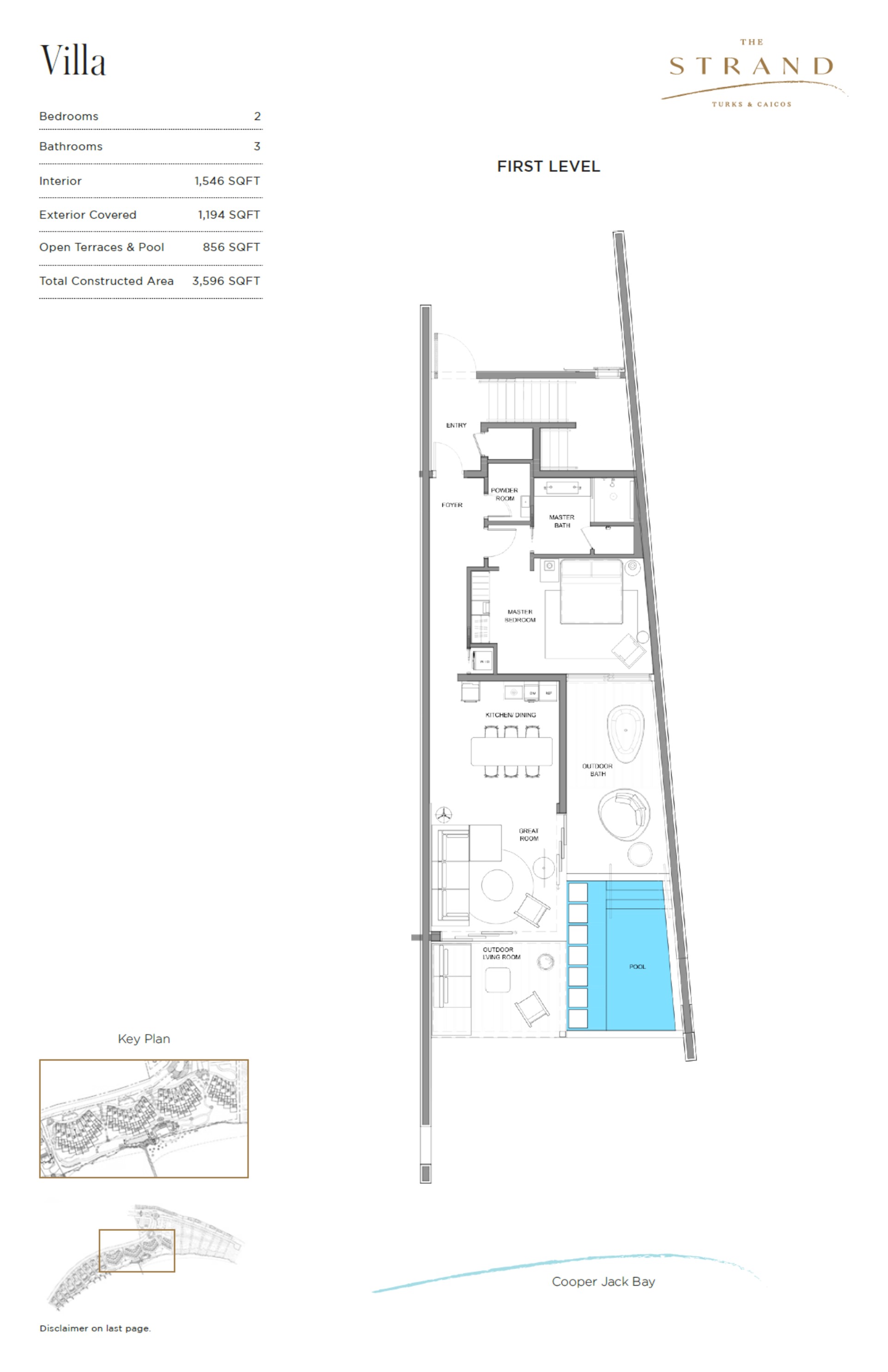 The Strand - Beachfront 2 Bed Villa with Rooftop Terrace