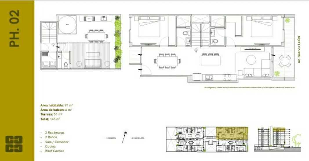 Nuevo Le?n, Cuauhtémoc, Ciudad de México, 06170, Mexico, 2 Bedrooms Bedrooms, ,2 BathroomsBathrooms,Residential,For Sale,Nuevo Le?n,1628499