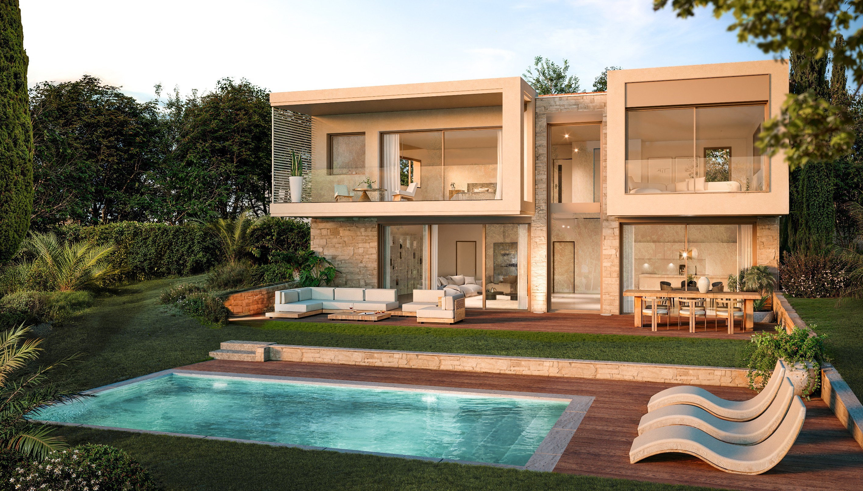  Contemporary villa in a private estate in Mougins near Cannes and international… - 物件實景