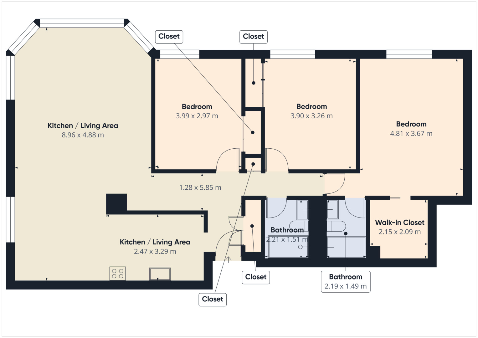 Chicago, Illinois, 60610, United States, 3 Bedrooms Bedrooms, ,2 BathroomsBathrooms,Residential,For Sale,1939067