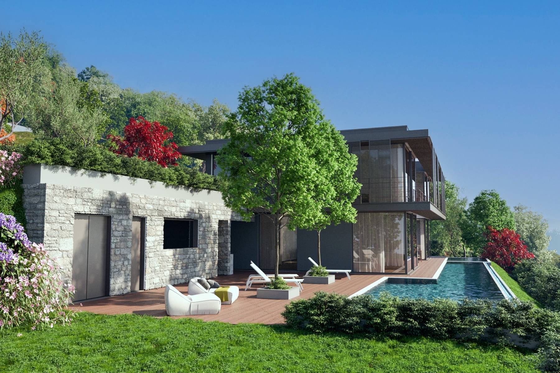 Villa project with panoramic view of Lake Garda 