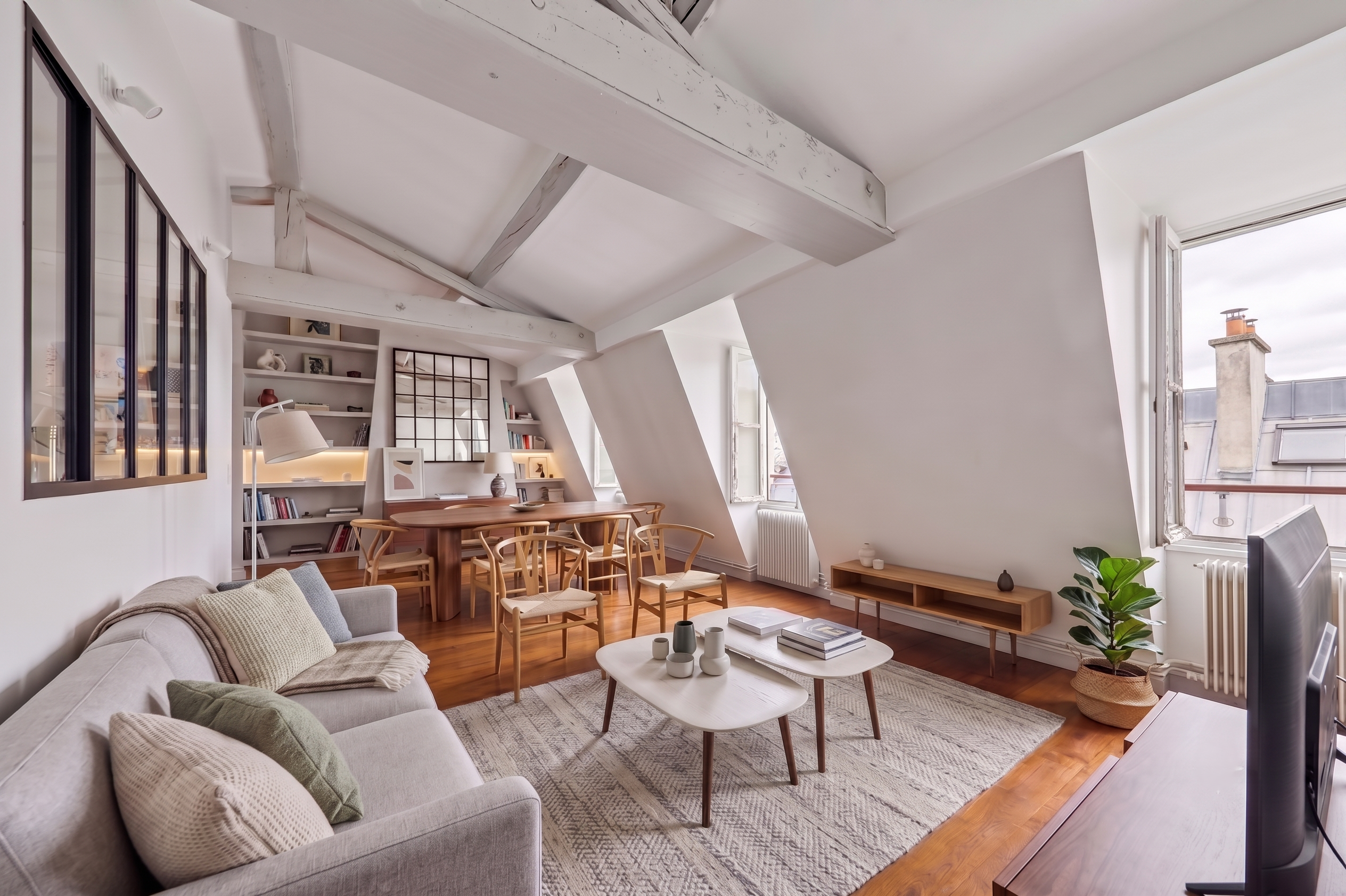  Le Marais - Renovated Top-Floor Apartment with Exposed Beams and Rooftop Views - 物件實景