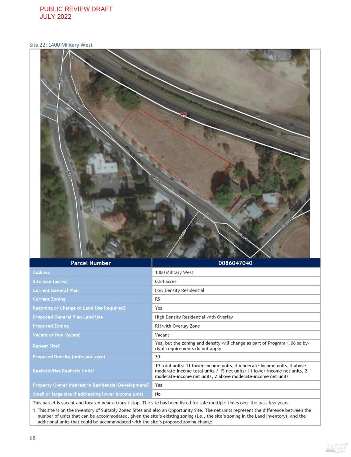 1400 Military W., Benicia, California, 94510, United States, ,Land,For Sale,1400 Military W.,1623531