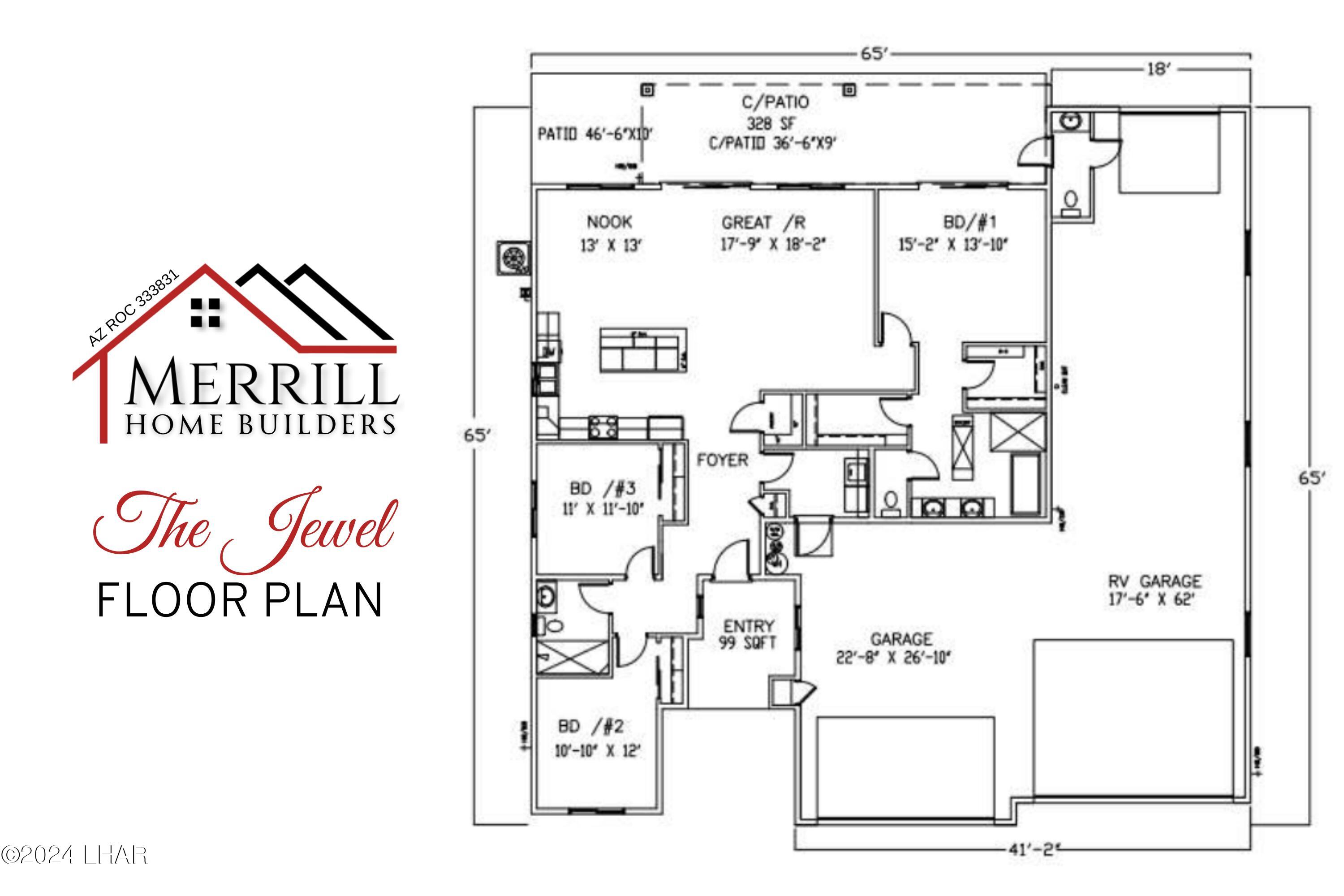 1824 The Jewel On-Your-Lot Plan, Lake Havasu City, Arizona, 86404, United States, 3 Bedrooms Bedrooms, ,2 BathroomsBathrooms,Residential,For Sale,1824 The Jewel On-Your-Lot Plan,1632027