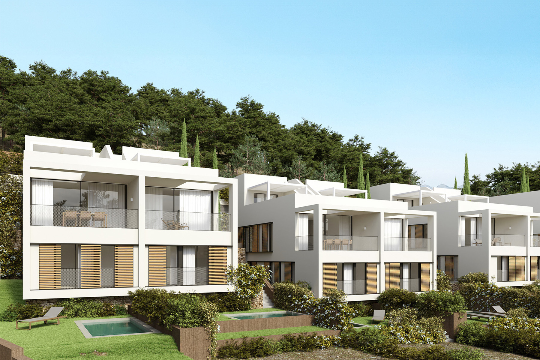 New development of semi-detached houses with beautiful views in Begur 