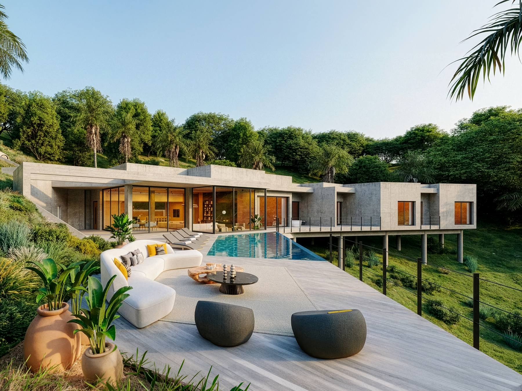  Plot with villa project, pool, and partial sea views in Bendinat - 物件實景