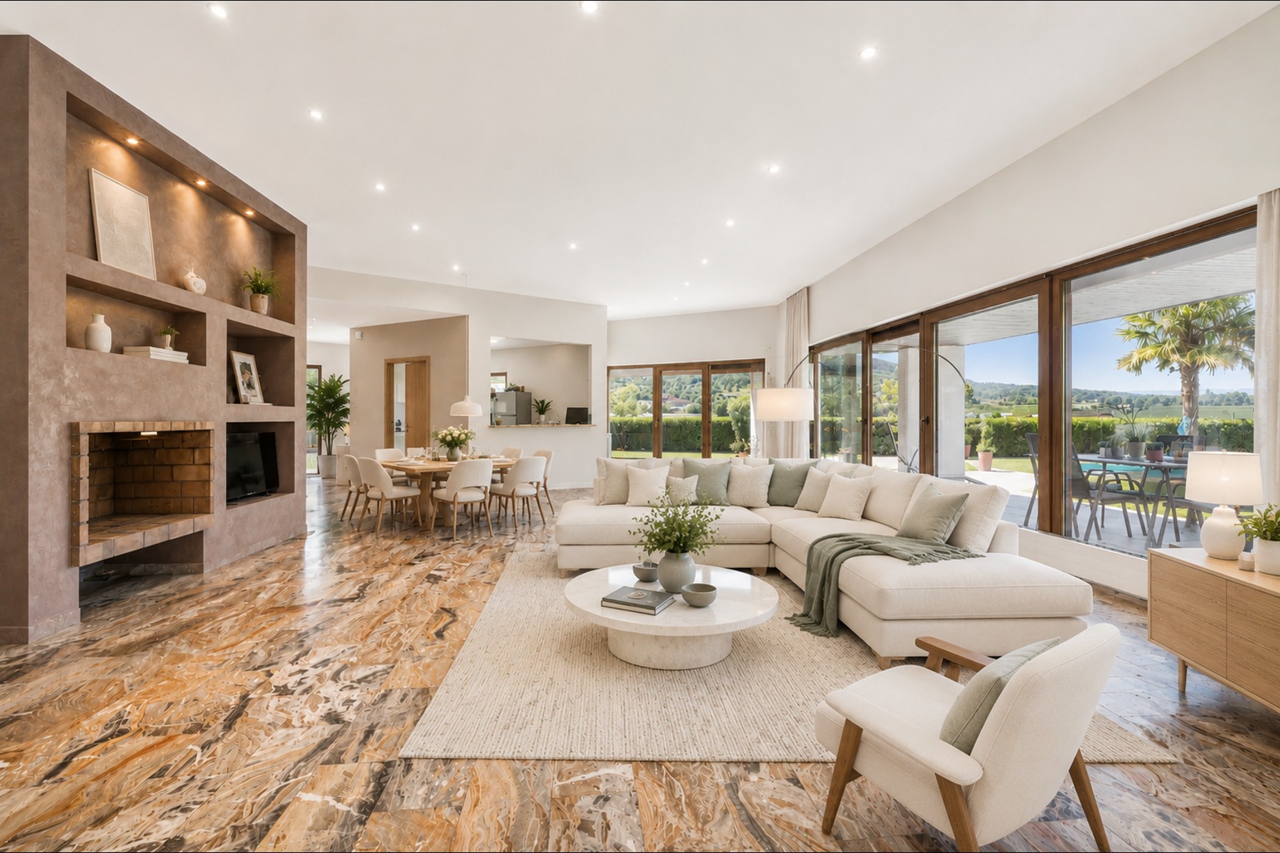  Architect-designed villa with a pool and panoramic views of the Salève - 物件實景