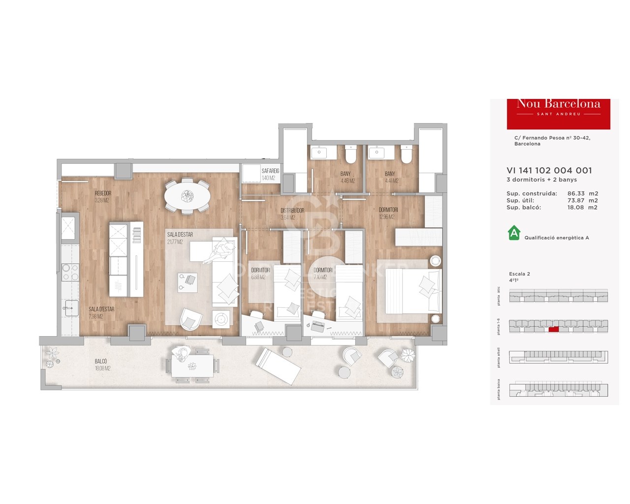 Barcelona, Catalonia, ES, 3 Bedrooms Bedrooms, ,2 BathroomsBathrooms,Residential,For Sale,1731899