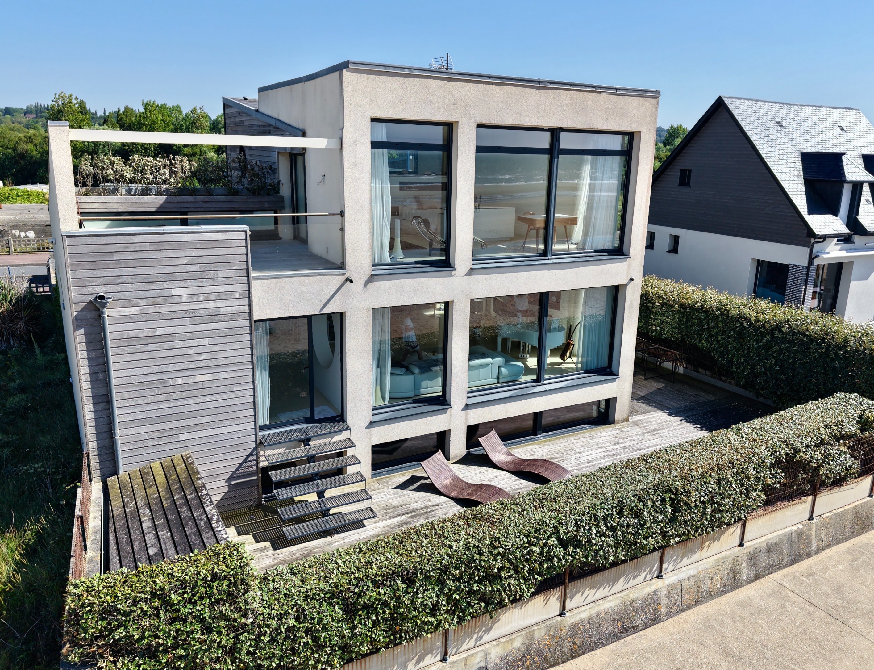  Normandy, Côte Fleurie, Exceptional architect-designed villa - Direct beach acc… - 物件實景