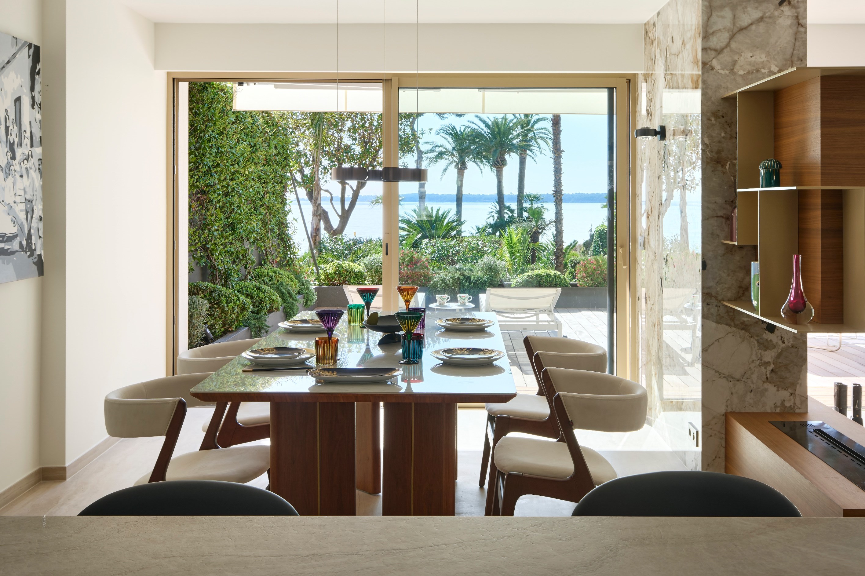  Cannes Palm Beach seafront apartment with large terrace and direct beach access - 物件實景