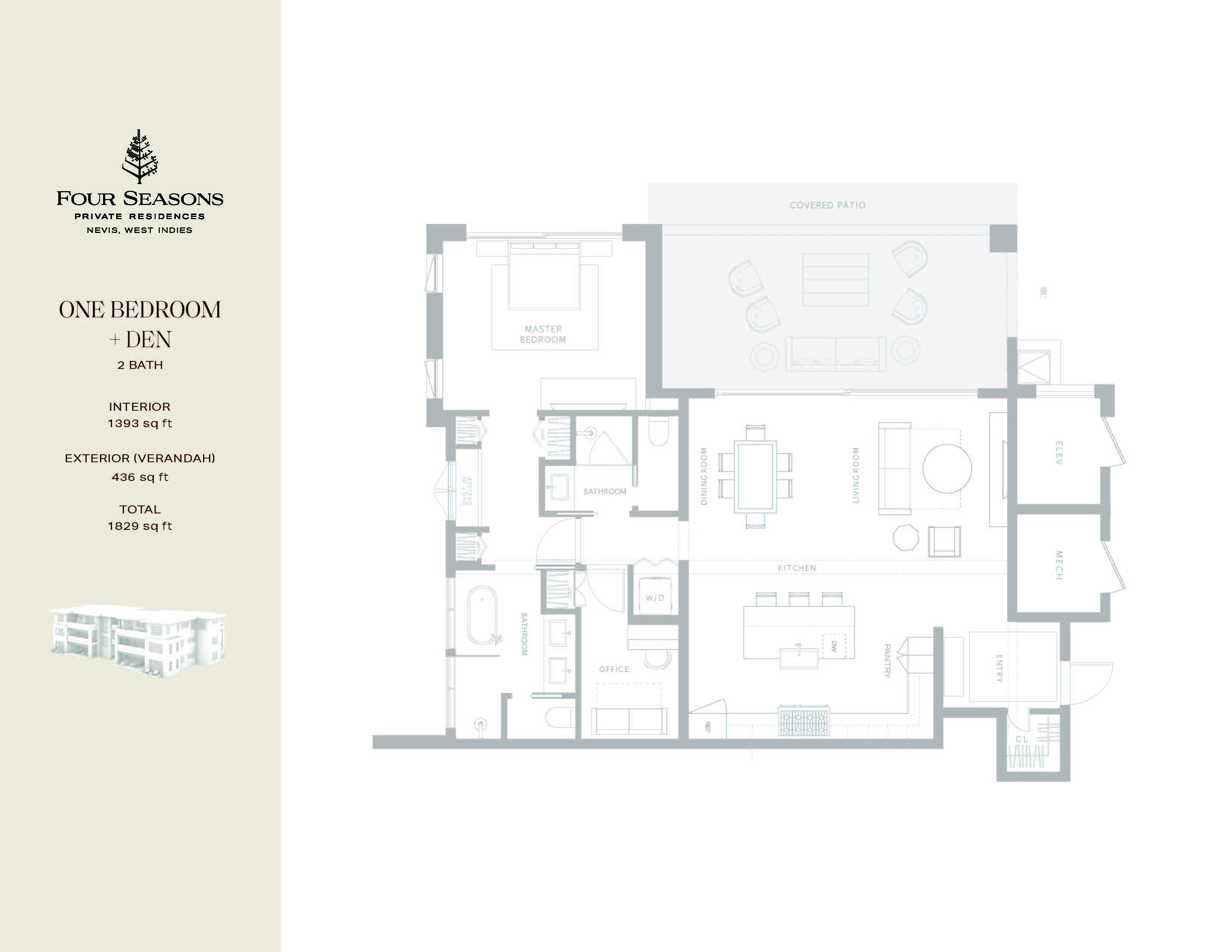  Nevis Peak Residences, 4-104, One Bed + Den - 物件實景