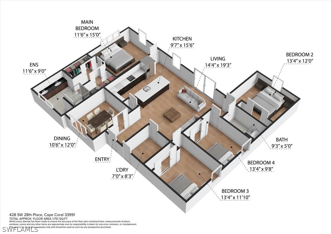 Cape Coral, Florida, 33991, United States, 4 Bedrooms Bedrooms, ,2 BathroomsBathrooms,Residential,For Sale,1928799